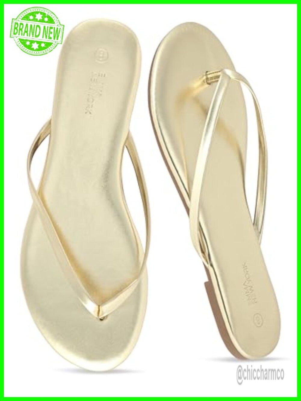 Flat Sandals for Women, Thong Flip Flops, Cushioned Footbed, Slim Strap